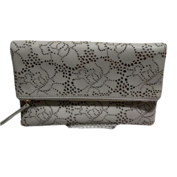 Urban Expressions Gray Vegan Leather Foldable Clutch, No Chain, Clutch Only - Picture 1 of 6